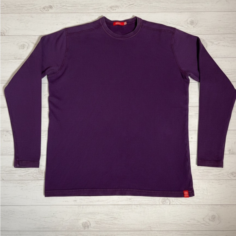 Agave Lux G. Bennett Sweater L Eggplant Red Stitching Made in USA 100% Cotton